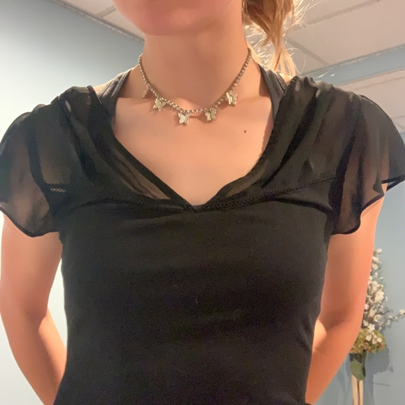 Express Sheer Black Top - Picture 2 of 6